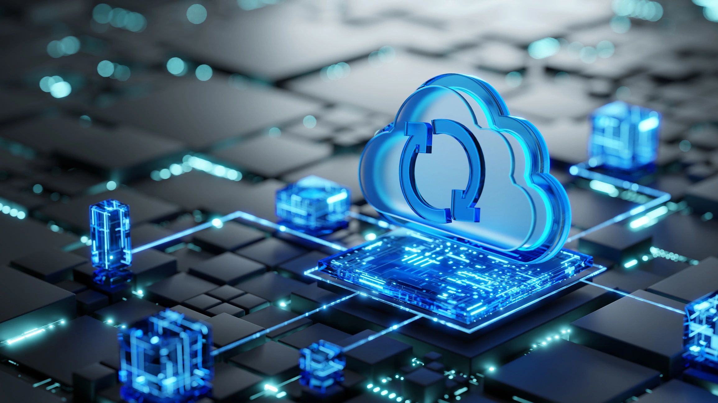 Cloud computing concept illustrating intelligent automation systems